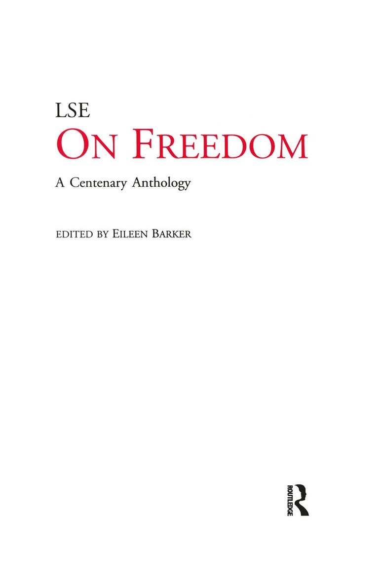 Eileen Barker - On Freedom, Inbunden