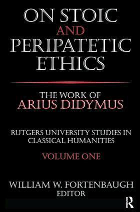 David Riesman - On Stoic and Peripatetic Ethics, Inbunden