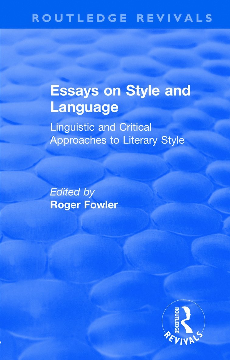 Roger Fowler - Routledge Revivals: Essays on Style and Language (1966), Häftad