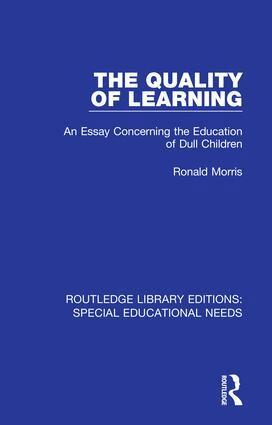 Ronald Morris - Quality of Learning, Inbunden