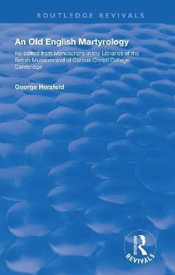 George Herzfeld - Old English Martyrology (1900), Häftad