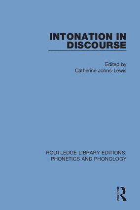 Catherine Johns-Lewis - Intonation in Discourse, Inbunden