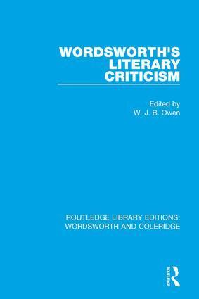 W.J.B. Owen - Wordsworth's Literary Criticism, Inbunden