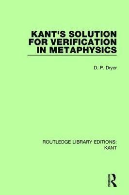 Kant's Solution for Verification in Metaphysics 1