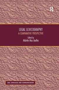 bokomslag Legal Lexicography