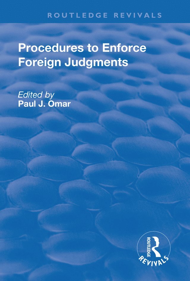 Paul J. Omar - Procedures to Enforce Foreign Judgments, Häftad