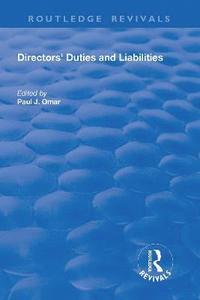 bokomslag Directors' Duties and Liabilities