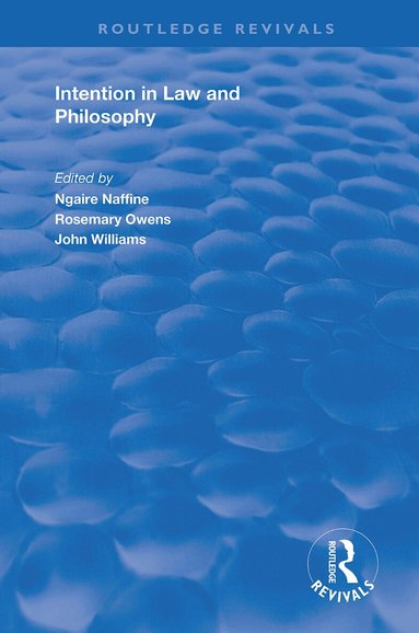 Ngaire Naffine, Rosemary Owens - Intention in Law and Philosophy, Häftad