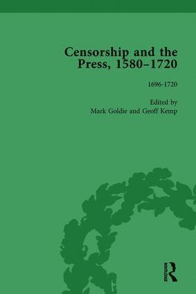 Geoff Kemp, Jason McElligott, Cyndia Susan, James Raven, Jason Mcelligott - Censorship and the Press, 1580-1720, Volume 4, Inbunden