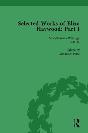 Alex Pettit, Patrick Spedding, Margo Collins, Jerry Beasley, Christine Blouch, Kathryn King - Selected Works of Eliza Haywood, Part I Vol 1, Inbunden
