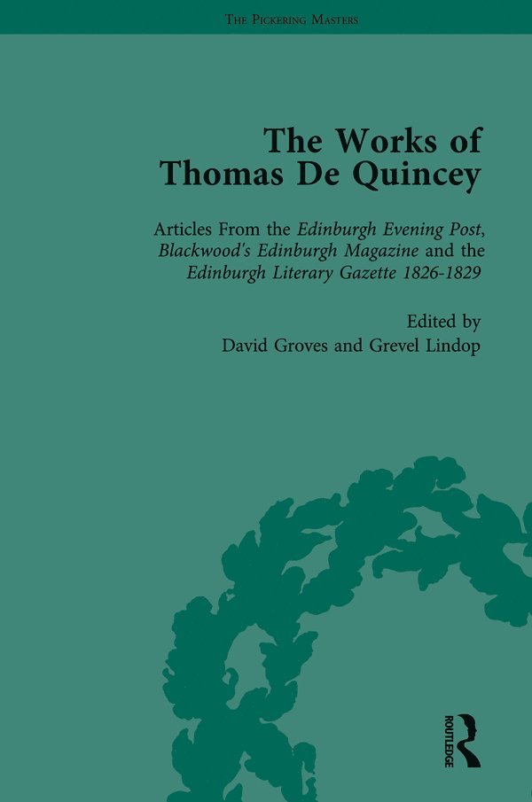 The Works of Thomas De Quincey, Part I Vol 6 1