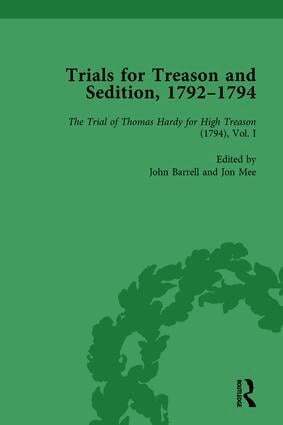 John Barrell, Jon Mee - Trials for Treason and Sedition, 1792-1794, Part I Vol 2, Inbunden