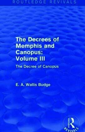 Decrees of Memphis and Canopus: Vol. III (Routledge Revivals)