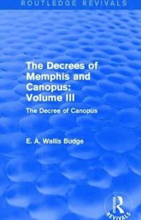 bokomslag Decrees of Memphis and Canopus: Vol. III (Routledge Revivals)