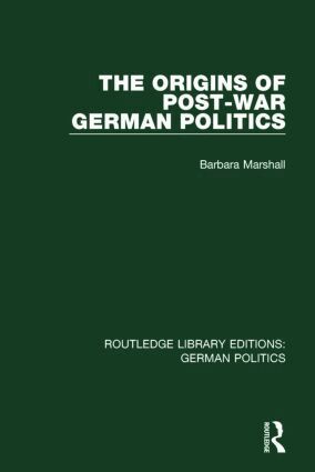 Barbara Marshall - Origins of Post-War German Politics (RLE: German Politics), Häftad