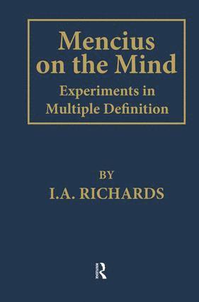 I. A. Richards, I. a. Richards - Mencius on the Mind, Häftad