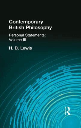 H D Lewis - Contemporary British Philosophy, Häftad