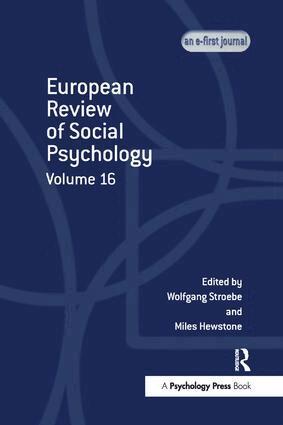 WOLFGANG STROEBE, Miles Hewstone - European Review of Social Psychology: Volume 16, Häftad