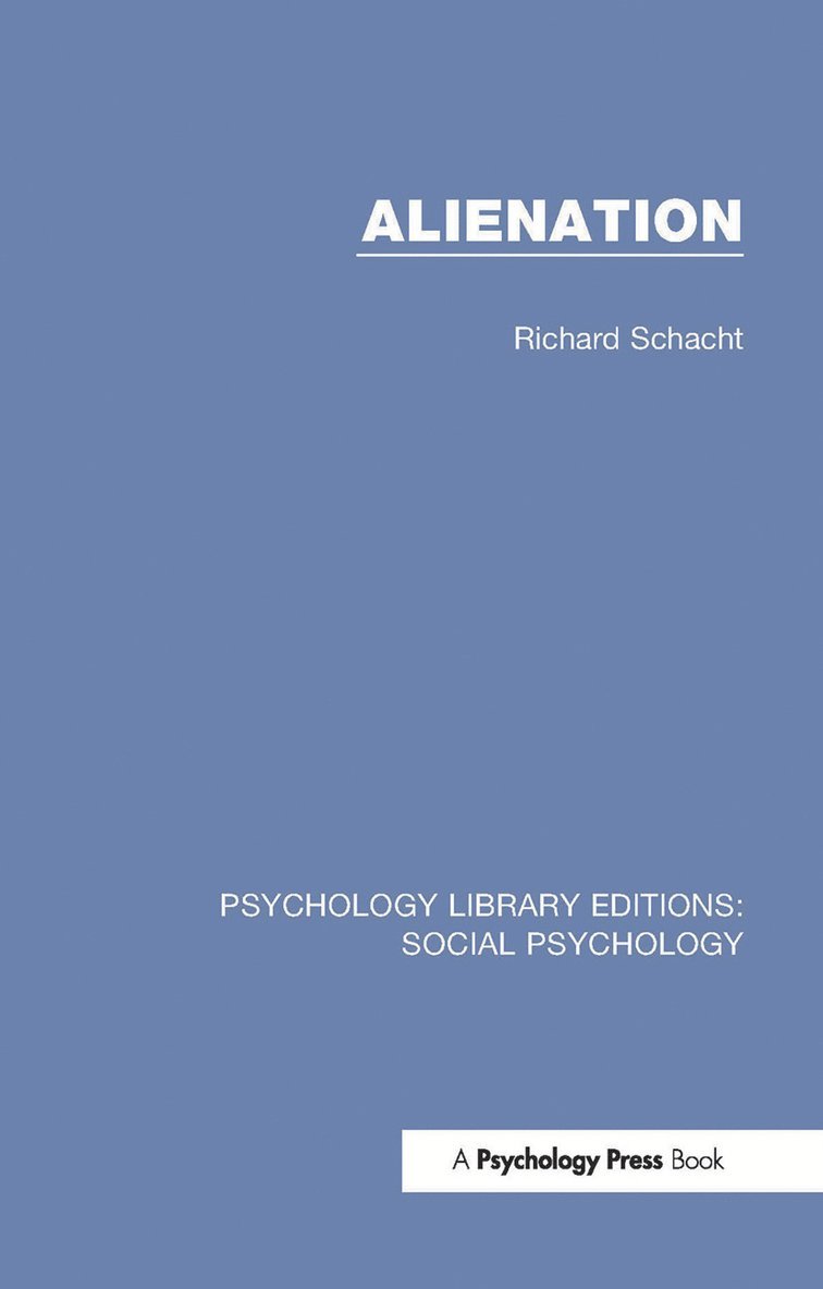 Richard Schacht - Alienation, Häftad