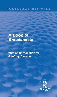 Various - Book of Broadsheets (Routledge Revivals), Inbunden