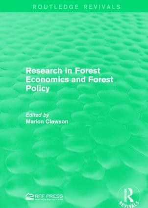 Research in Forest Economics and Forest Policy
