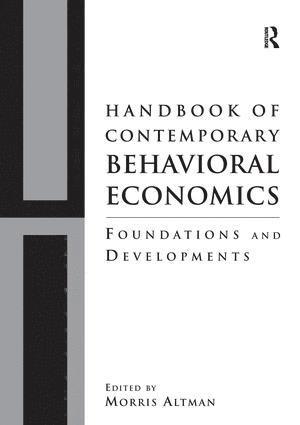 Morris Altman - Handbook of Contemporary Behavioral Economics, Häftad