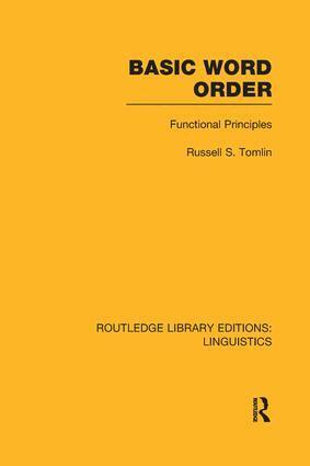 Russell S Tomlin - Basic Word Order (RLE Linguistics B: Grammar), Häftad