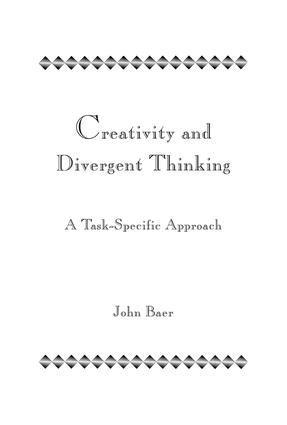 John Baer - Creativity and Divergent Thinking, Häftad