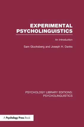 bokomslag Experimental Psycholinguistics (PLE: Psycholinguistics)