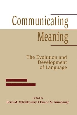 Boris M. Velichkovsky, Duane M. Rumbaugh - Communicating Meaning, Häftad