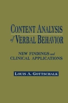 Content Analysis of Verbal Behavior 1