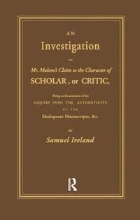 bokomslag Investigation into Mr. Malone's Claim to Charter of Scholar