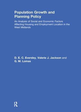 D. E. C. Eversley, V. Jackson, G. Lomas - Population Growth and Planning Policy, Häftad