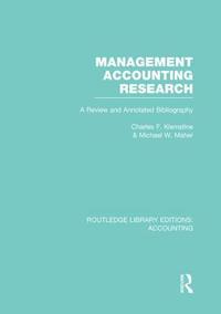 bokomslag Management Accounting Research (RLE Accounting)