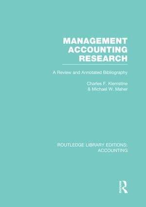 Charles Klemstine, Michael Maher - Management Accounting Research (RLE Accounting), Häftad