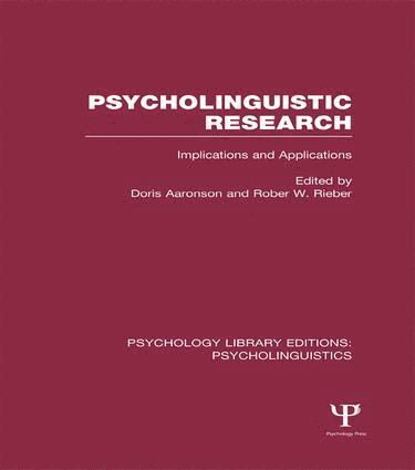 Psycholinguistic Research (PLE: Psycholinguistics) 1