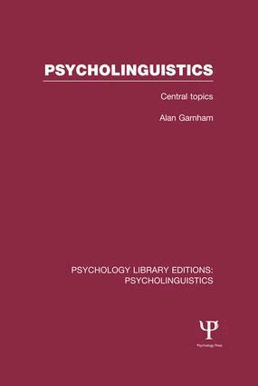 Alan Garnham - Psycholinguistics (PLE: Psycholinguistics), Häftad