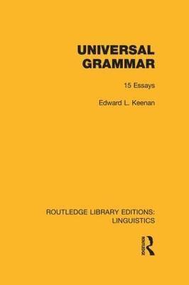Universal Grammar (RLE Linguistics A: General Linguistics) 1