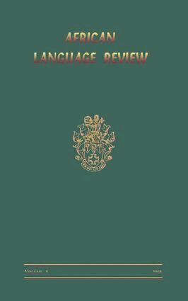 David Dalby - African Language Review, Häftad