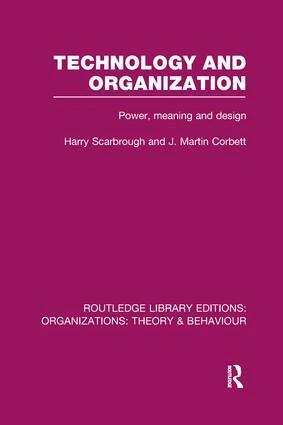 Harry Scarbrough, J. Corbett - Technology and Organization (RLE: Organizations), Häftad