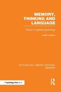 bokomslag Memory, Thinking and Language (PLE: Memory)