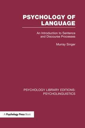 Murray Singer - Psychology of Language (PLE: Psycholinguistics), Häftad
