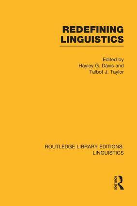 Hayley G. Davis, Talbot J. Taylor - Redefining Linguistics, Häftad