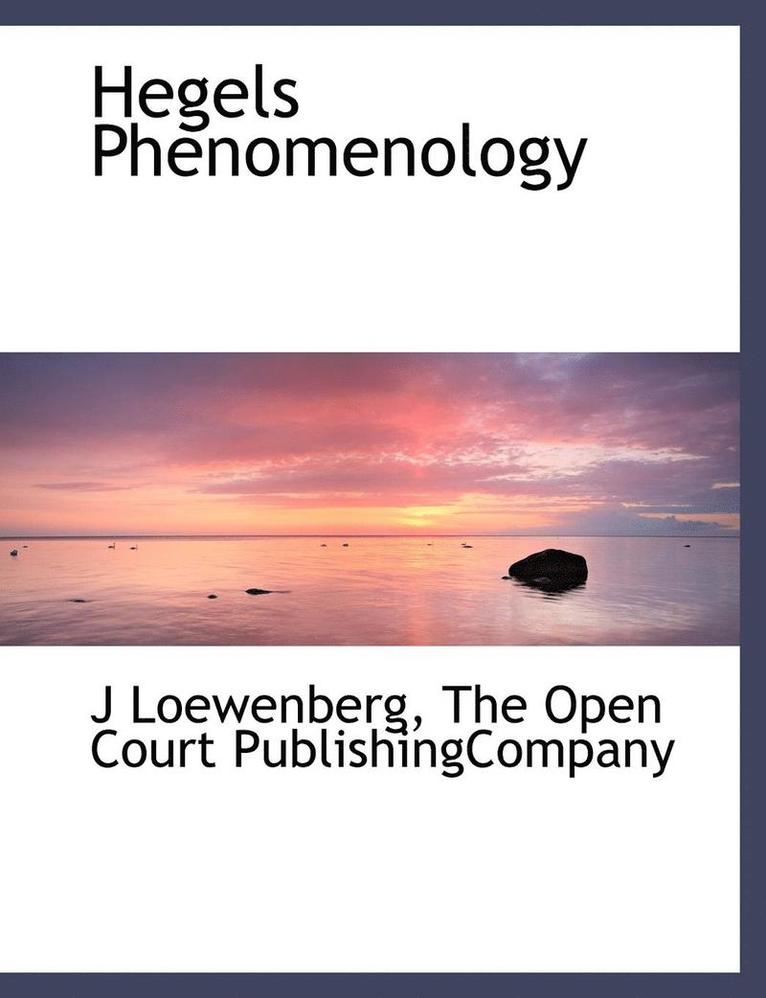 Hegels Phenomenology