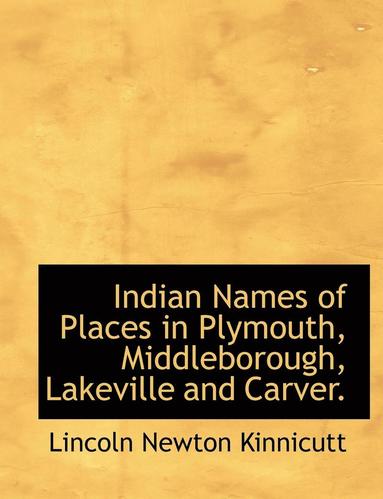 bokomslag Indian Names of Places in Plymouth, Middleborough, Lakeville and Carver.