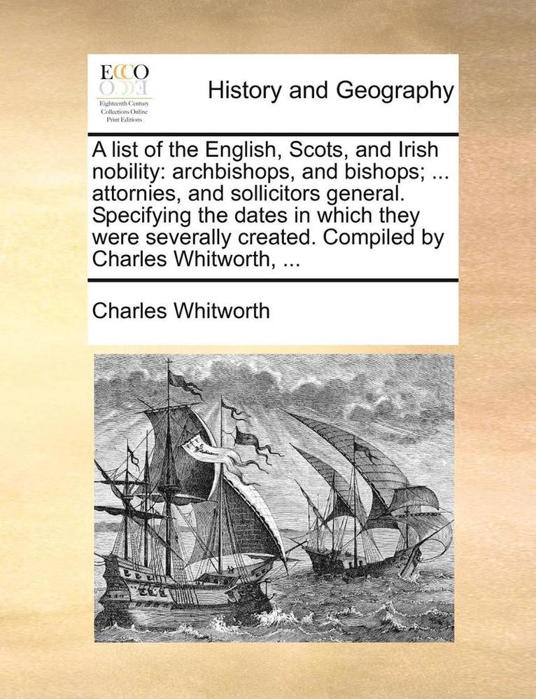 List of the English, Scots, and Irish Nobility