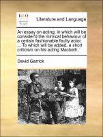 bokomslag Essay on Acting
