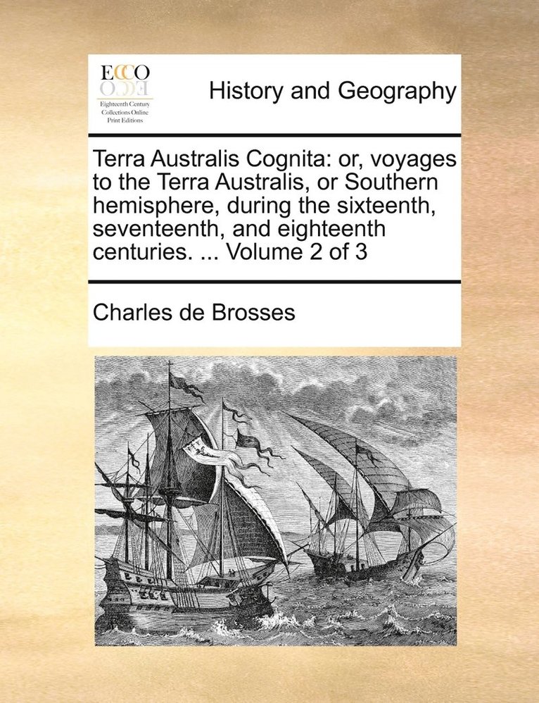 Charles de Brosses - Terra Australis Cognita, Häftad