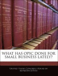 bokomslag What Has Opic Done for Small Business Lately?