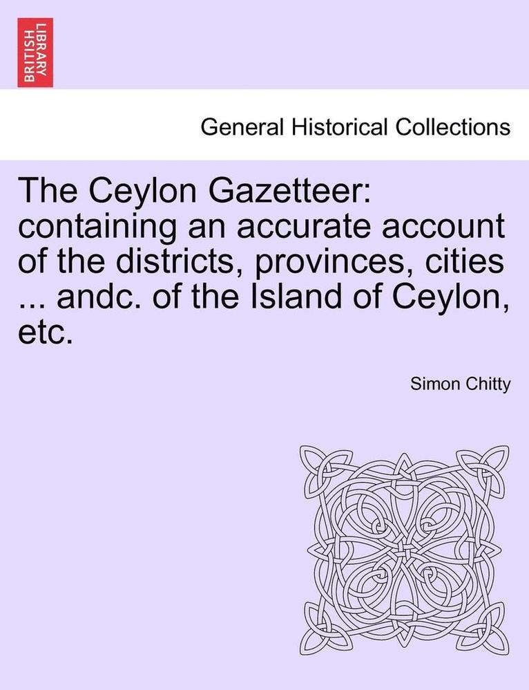 The Ceylon Gazetteer 1